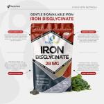Iron Bisglycinate 28mg | 400 Tablets (6+ Months Supply) | Gentle High Absorption Iron Supplements for Women & Men | Immune System Booster | Ferrous Bisglycinate Form | Non-GMO | Vegan | by NutriVolv
