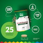 Nu U Nutrition - A-Z Multivitamin Tablets for Women & Men - 180 Tablets - 6 Month Supply - 25 High Strength Essential Nutrients Including Iron, Zinc, Magnesium, Vitamin B12, C & D3 - Made in The UK