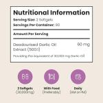 VitaBright Odourless Garlic Capsules High Strength | 30,000mg | 180 Capsules | 2 A Day | Garlic Tablets for Adults | Odourless Extract Supplement | High Allicin Pearls for Women & Men