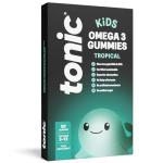 Tonic Health Kids Omega 3 Gummies – No Fishy Taste - 30 Sugar Free Tropical Gummies Max-Strength DHA & EPA Wild-Caught & Sustainably Sourced Supports Brain Vision & Heart Health