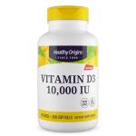 Healthy Origins, Vitamin D3, Softgels Each with 10,000 IU, 360 Capsules, Gluten-Free, Soy-Free, GMO-Free