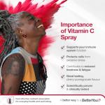 BetterYou Vitamin C Oral Spray, Fast Acting High Strength Vitamin C Supplement, Supports Immune System and Protect Cells from Oxidative Stress, 1-Month Supply, Natural Cherry & Pomegranate Flavour