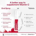 BetterYou Vitamin C Oral Spray, Fast Acting High Strength Vitamin C Supplement, Supports Immune System and Protect Cells from Oxidative Stress, 1-Month Supply, Natural Cherry & Pomegranate Flavour
