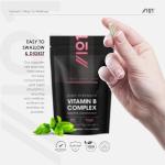 Vitamin B Complex - All Eight B Vitamins for Energy Support – 180 Vegan Capsules - B1,B2,B3,B5,B6,B12 & D3 - Resealable and Recyclable Pouch by Alpha01