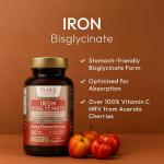 Gentle Iron – High Strength 24mg Iron Plus Natural Vitamin C – 180 Capsules - for Men and Women – Active & Bioavailable Form – UK Made Supplement – GMP Standards – Zero Additives – Vegan