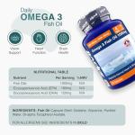 Omega 3 Fish Oil 1000mg, 120 Softgel Capsules. 4 Months Supply. EPA 180mg DHA 120mg. Supports Heart, Brain Function and Eye Health