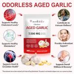 Aged Garlic Extract 7500mg Odorless Softgels – High Potency Garlic Supplement for Heart & Immune Support, Antioxidant Herbal Capsules, Non-GMO, All-Natural Wellness Daily Supplement