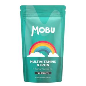 Multivitamin & Iron 120 Tablets for Men & Women | Vitamin B, C, D, E and Iron | Immune Support & Daily Wellbeing Multivitamins | Vegan | MOBU UK