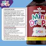 Natures Aid Mini Drops Iron for Kids 50ml – Supports Cognitive Development & Energy – Gluten & Sugar Free Vegan Non-GMO – Natural Supplement for Babies & Children Age 0-5 Years Old - Dropper Included