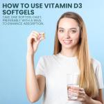 Vitamin D3 4000iu 1 Year Supply | Premium High Strength Supplement | 365 Easy to Swallow Softgel Capsule | One a Day, Year Supply | Supports Healthy Bones, Teeth, Muscle and Immune System | UK Made