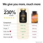 Advanced Turmeric and Black Pepper Capsules Made in the UK | ONE per Day Turmeric Supplement with Ginger & Black Pepper | High Absorption Tumeric Supplement Joints Care (240 Count)