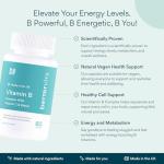 Bettervits Vitamin B-Complex High Strength - Vitamins B1, B2, B3, B5, B6, B12 | Immune Support with Choline, Biotin, Folate, Vitamin C - Daily Energy and Metabolism for Men and Women - 60 Capsules