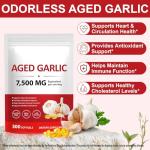 2 Years Aged Garlic Extract Capsules – 300 Count 7500mg Garlic Supplement for Heart & Immune Support – Gluten-Free, Non-GMO