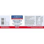 Lamberts Vitamin B-50 Complex – High Potency B Vitamin Formula with Inositol & Choline – 60 Vegan Tablets