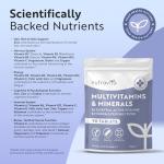 Nutravita Multivitamin Tablets for Women & Men - 26 Essential Vitamins & Minerals, Vitamin C, D, Iron, Zinc - Immune System Support - 3 Month Supply - Vegan Multivitamins - Made in The UK