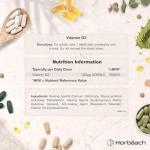 Vitamin D Tablets 4000iu | 1 Year Supply | 365 Easy to Swallow Tablets | High Strength Vitamin D3 Supplement | Vegetarian | by Horbaach