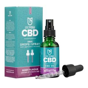 BeYou CBD Oil - 2400mg CBD Drops & Spray - High Strength CBD Oil - MCT Oil - Lab Tested, No THC - Berry Flavour - 30ml - Soothes Stress, Anxiety, Sleep, Aches & Pains