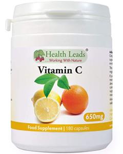 Pure Vitamin C 650mg Capsules, Ascorbic Acid, Unbuffered & Non-GMO, Suitable or Vegetarians & Vegans, Magnesium Stearate Free & No Nasty Additives, Formulated & Made in Wales… (180 Capsules)
