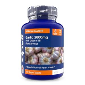 Zipvit Garlic Tablets 2800mg, High Strength Garlic Supplement with Vitamin B1, Provides Allicin & Alliin, Supports Heart Health, 2 a Day, 3 Months Supply