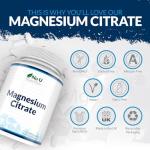 Magnesium Citrate 700mg - 180 Vegan Tablets - 6 Month Supply - 200mg of Elemental Magnesium Tablets - Made in the UK - Nu U Nutrition