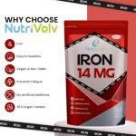 Iron Tablets High Strength 14mg | 365 Count | 12 Months Supply | Vegan Iron Supplements for Women and Men | Ferrous Fumarate Energy | Reduces Tiredness and Fatigue | UK Made Vitamin