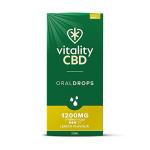 Vitality CBD Oral Drops in hempseed Oil, 1200 mg, Lemon, 30ml, NO THC