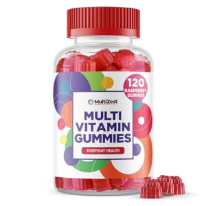 Multivitamin Gummies 120 | 4 Months Supply| One a Day | Raspberry Flavour Gummies for Adults with 11 Vitamins and Minerals| The Highest Strenght Supplement| Vitamins A, B, C, D E