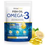 Ultra High Strength Omega 3 Fish Oil 2000mg - 660mg EPA & 440mg DHA per Serving | Lemon Flavoured Capsules | 240 Softgels (4 Months Supply) for Heart, Brain & Eye Health
