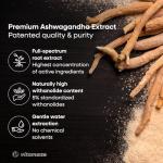 Premium Ashwagandha KSM-66® 9000 mg (15:1), Organic Root Extract with 5% Withanolides, High Potency, Only 1 Capsule Daily, Vegan, No Additives