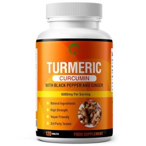 Turmeric Curcumin & Black Pepper with Ginger | 120 Tablets | Made in the UK | Supplement for Men & Women | Vegan Friendly & Gluten Free (120)