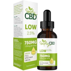Simply CBD Oil Green Drops - 2.5% Strength - Natural Flavour - 30ml