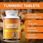 Turmeric Curcumin & Black Pepper with Ginger | 120 Tablets | Made in the UK | Supplement for Men & Women | Vegan Friendly & Gluten Free (120)