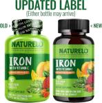 Iron Supplement Bisglycinate 25mg + Vitamin C | 90 Mini Vegan Capsules (3 Month Supply) | Gentle Iron for Women & Daily Use | Vegan Iron Capsules with Whole Food Blend | NATURELO