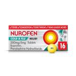Nurofen Cold & Flu Tablets 200mg/5mg, 16 Pack - Sinus, Sore Throat, Congestion, Nasal Relief, Up To 8 Hours, Over-The-Counter Medication