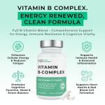 Vitamin B Complex High Strength | 90 Capsules - 90 Day Supply | All 9 B Vitamins B1-B2-B3-B5-B6-B7-B9-B10-B12, Inositol and Choline | Completely Clean - No Fillers | Love Life Supplements