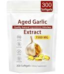 Aged Garlic Extract 7500mg Odorless - 300 Softgels,2026 New Organics Aged Garlic Capsules,24 Month Natural Black Garlic Extract,for Men and Women