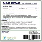 Garlic - 120 Tablets - 100mg Extract Equivalent to 10,000mg raw Garlic per Tablet - Flat Pack - Vegan Friendly