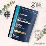 Magnesium 600mg of Elemental | High Strength Magnesium Oxide Tablets | Muscle, Bone & Energy Support | 90 Vegan Tablets | by Horbaach