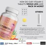 Vitamin C 500 mg Enhanced with Rosehip Bioflavonoids, 3 Month Supply (180 Tablets) Vegan & Vegetarian Friendly High Strength, Premium Dose Slow Release VIT C for Immune Support, UK Made by Grounded