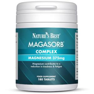 MagAsorb® Complex 375mg | High Strength Magnesium | 180 One-A-Day Magnesium Vegan Tablets (at 100% NRV) | 6 Month’s Supply | Contributes to the Reduction of Tiredness & Fatigue | UK Made