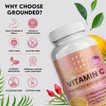 Vitamin C 500 mg Enhanced with Rosehip Bioflavonoids, 3 Month Supply (180 Tablets) Vegan & Vegetarian Friendly High Strength, Premium Dose Slow Release VIT C for Immune Support, UK Made by Grounded