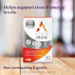 Active Iron Supplement 14 mg – Helps Support Iron & Energy Levels – Gentle, Non-Constipating, Highly Absorbed – 30 Capsules, 1 Month Supply