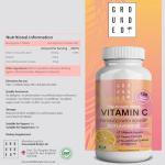 Vitamin C 500 mg Enhanced with Rosehip Bioflavonoids, 3 Month Supply (180 Tablets) Vegan & Vegetarian Friendly High Strength, Premium Dose Slow Release VIT C for Immune Support, UK Made by Grounded