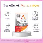 Active Iron Supplement 14 mg – Helps Support Iron & Energy Levels – Gentle, Non-Constipating, Highly Absorbed – 30 Capsules, 1 Month Supply