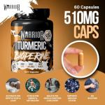 Warrior Turmeric Curcumin with Bioperine, 510mg – Turmeric and Black Pepper Capsules for Joint Health, Blood Sugar Balance, and Inflammation Relief – Immune System Booster Supplement – 60 Tablets