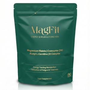 MagFit Magnesium Supplement with CoQ10, L-Carnitine for Energy Support, Heart Health, Blood Pressure Control and Muscle Recovery, Vegan Capsules, 60 Count, Made In UK