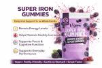 Vegums Super Iron Gummies - Family-Friendly Iron Supplement for All Ages - 30 Servings - BlackBerry Flavour - Vegan & Easy-to-Take - Supports Energy, Immunity & Red Blood Cell Health