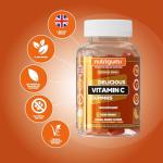 Vitamin C 80mg Gummy | Orange Flavour | 60 Vegan Gummies | Immune, Energy & Collagen Formation Support by NUTRIGUMS®