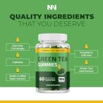 Green Tea Thermogenic Gummies | Metabolism, Workout & Appetite Support Supplements for Women & Men | 45% EGCG with Green Coffee Bean Extract & Raspberry Ketones | Keto Diet Friendly, Apple Flavor 60ct