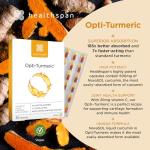 Healthspan Opti-Turmeric | High Strength 500mg Liquid Curcumin | Supports Cartilage Formation | Immune Health | 185 Times Better Absorbed & 7 Times Faster Acting Than Standard Turmeric (30 Capsules)